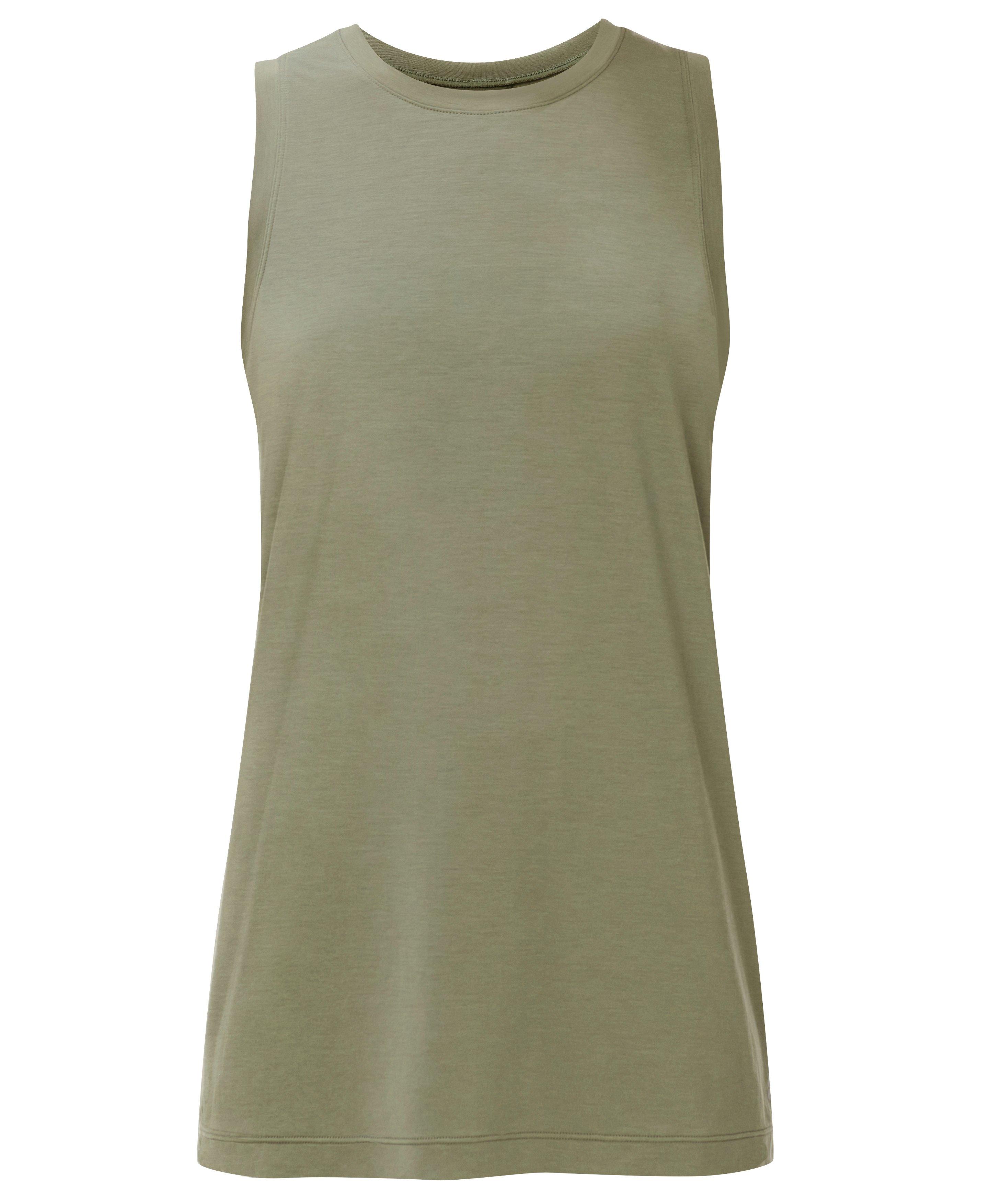 Soft Flow Studio Longline Tank Top - Bracken Green