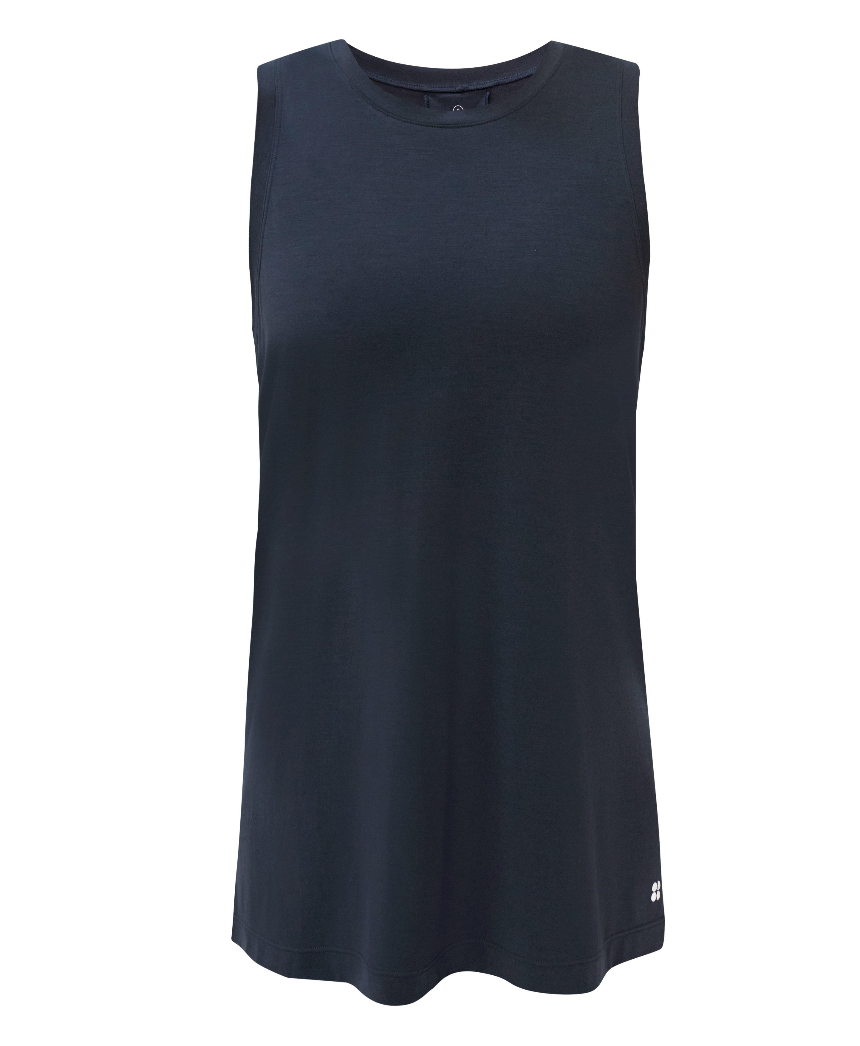 Soft Flow Studio Longline Tank Top - French Navy Blue