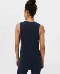 Soft Flow Studio Longline Tank Top - French Navy Blue