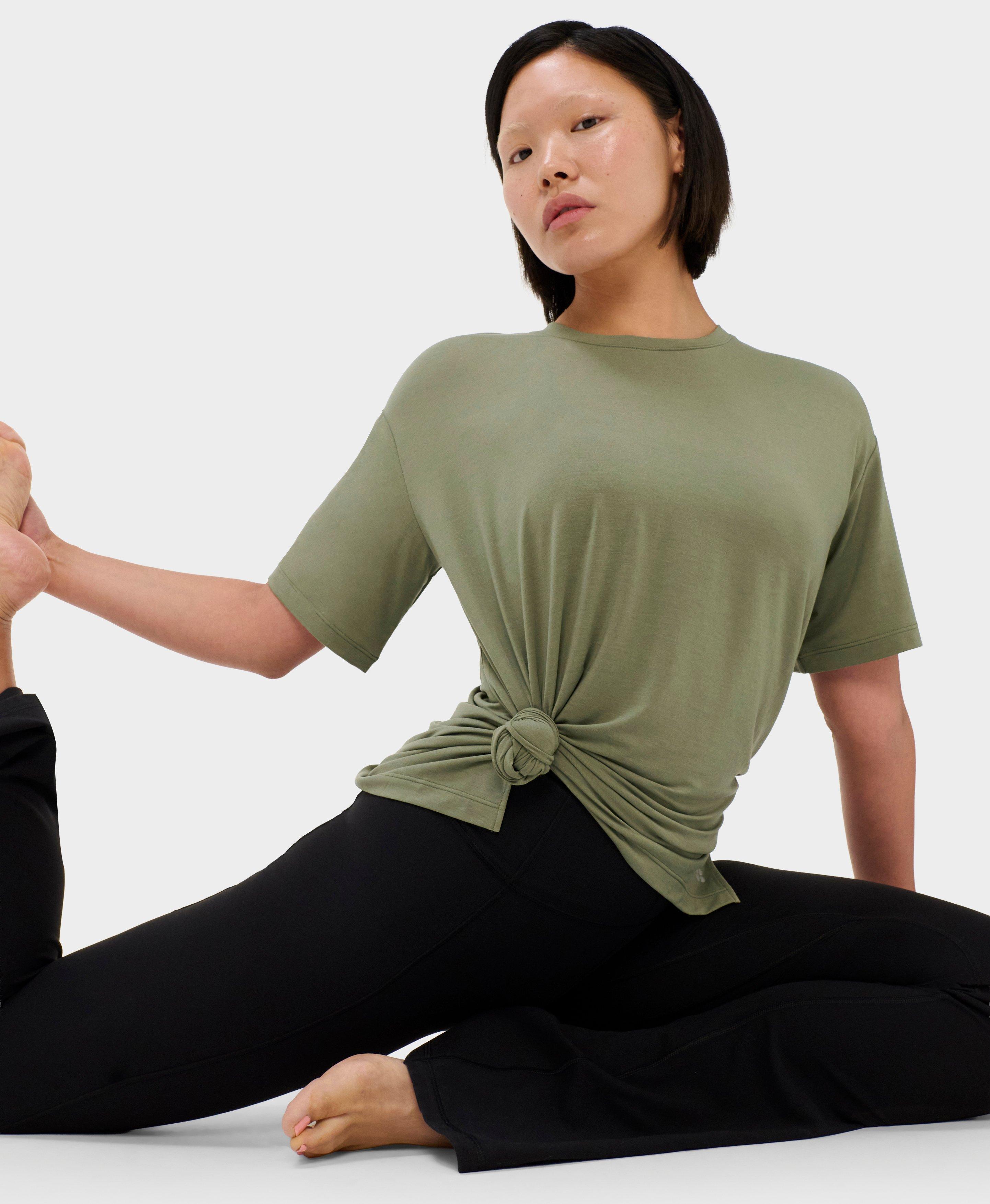 Soft Flow Studio Longline Tee - Bracken Green
