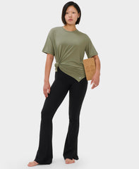 Soft Flow Studio Longline Tee - Bracken Green