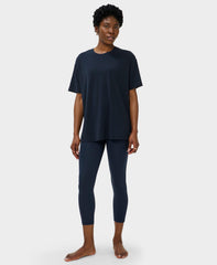 Soft Flow Studio Longline Tee - French Navy Blue