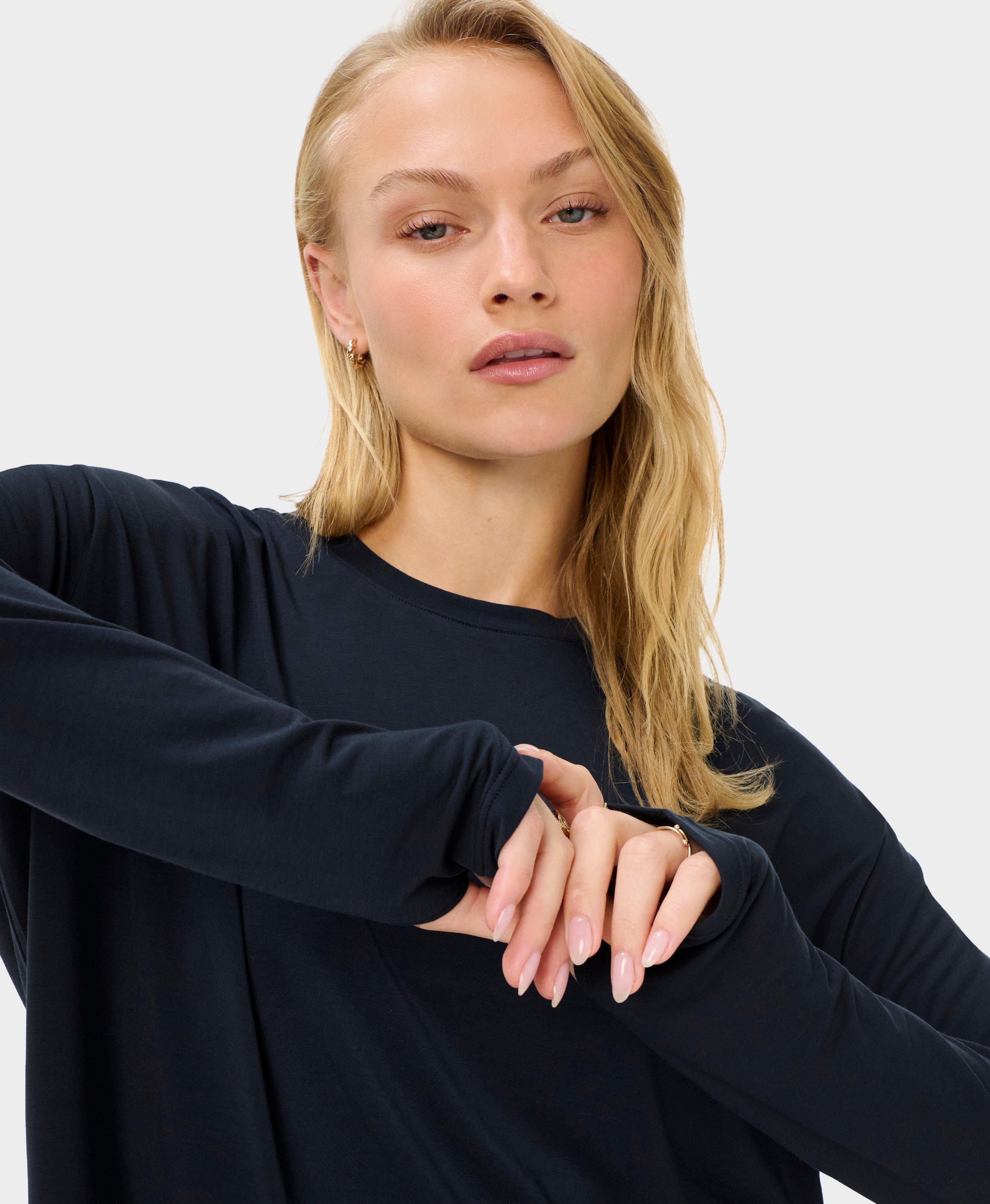 Soft Flow Studio Longline Long Sleeve Tee - French Navy Blue