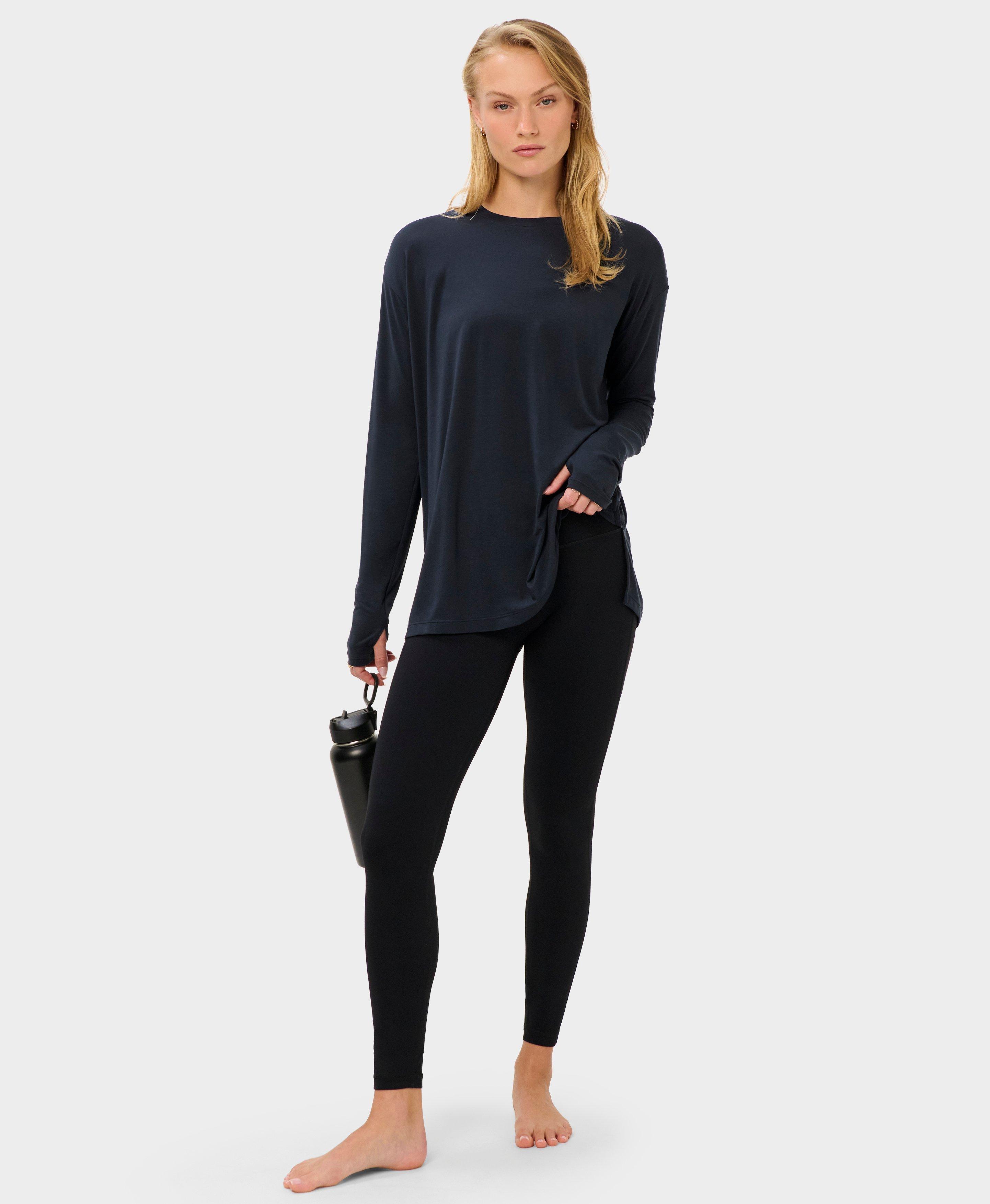 Soft Flow Studio Longline Long Sleeve Tee - French Navy Blue