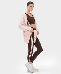 Power Side Stripe Workout Leggings - Sable Brown - Full Length