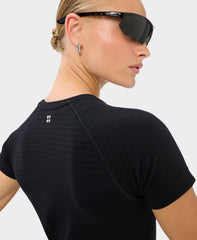 Athlete Textured Stripe Tee - Black