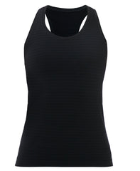 Athlete Textured Stripe Tank - Black