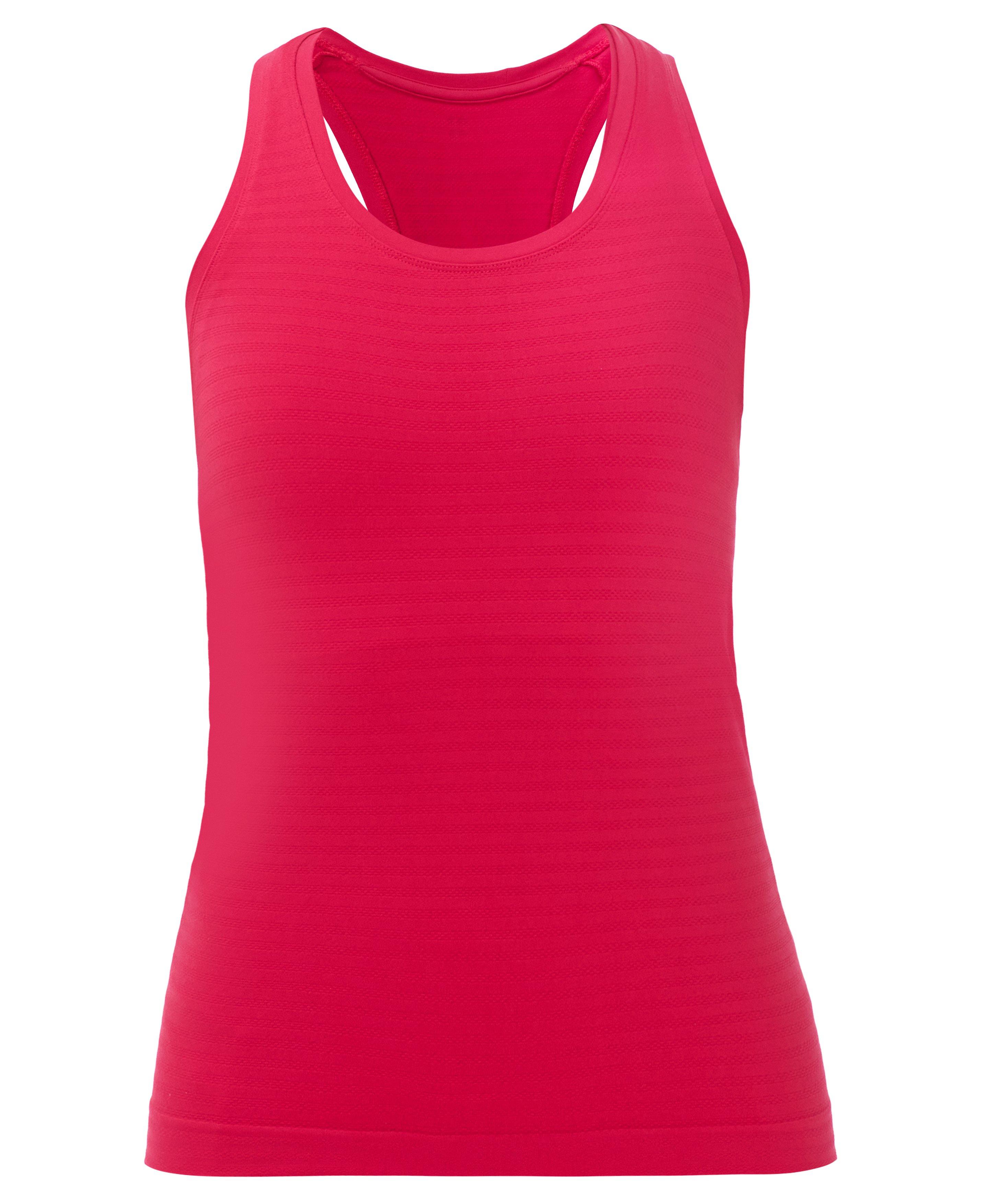 Athlete Textured Stripe Tank - Crimson Red