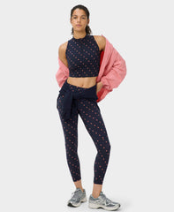 Power Crop Zip Tank - Blue SB Icon Print