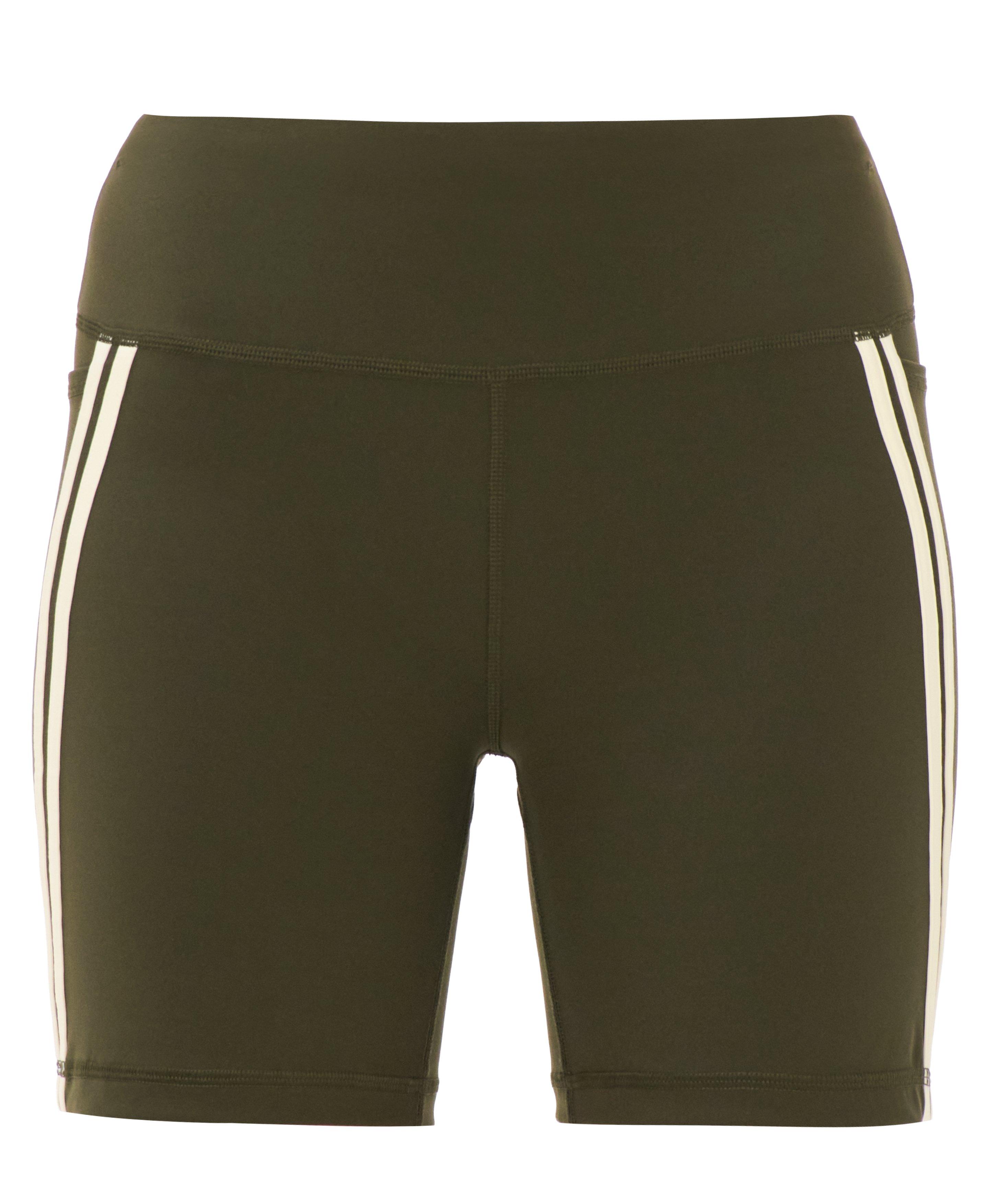 Power 6" Side Stripe Biker Shorts - Nori Green - 6" Inseam
