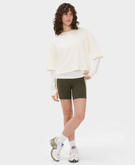 Power 6" Side Stripe Biker Shorts - Nori Green - 6" Inseam