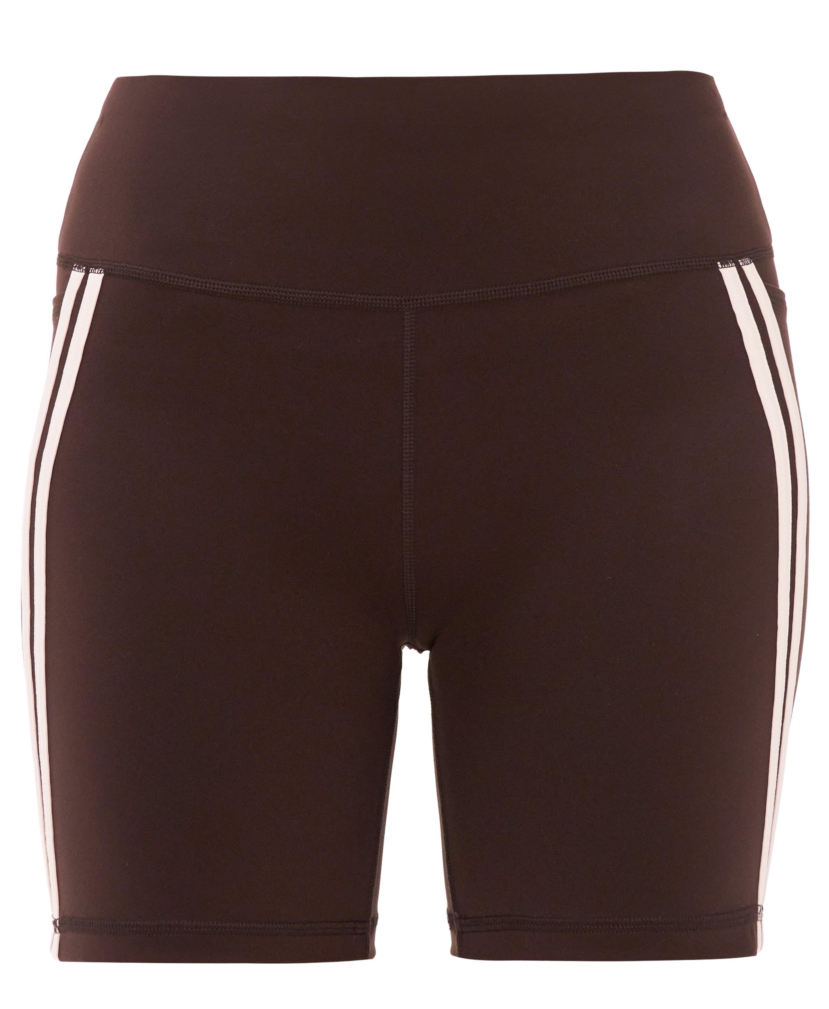 Power 6" Side Stripe Biker Shorts - Sable Brown - 6" Inseam