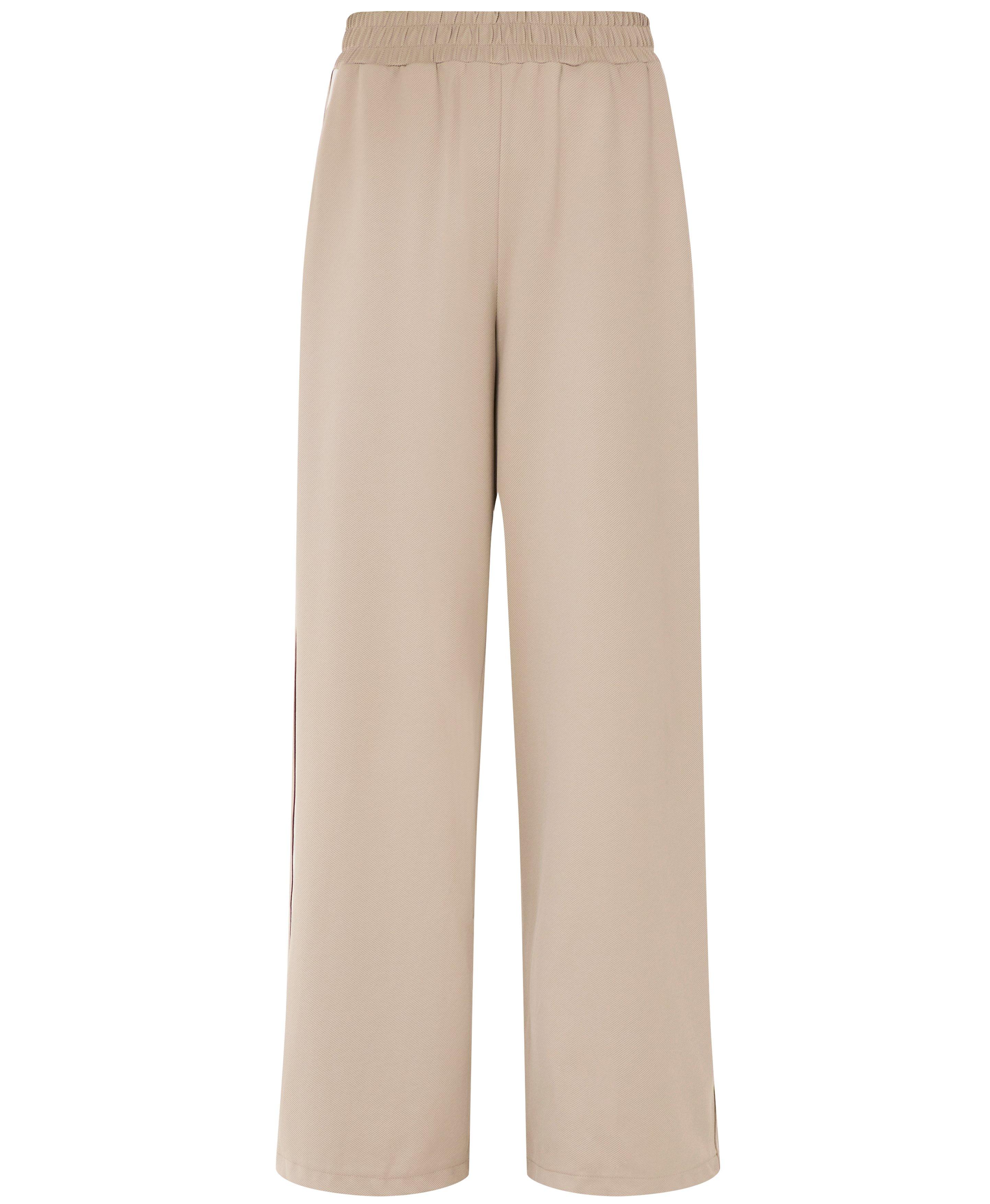 Lightweight Linear Striped Wide Leg Pants - Dusk Beige