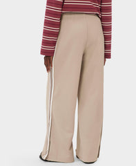 Lightweight Linear Striped Wide Leg Pants - Dusk Beige