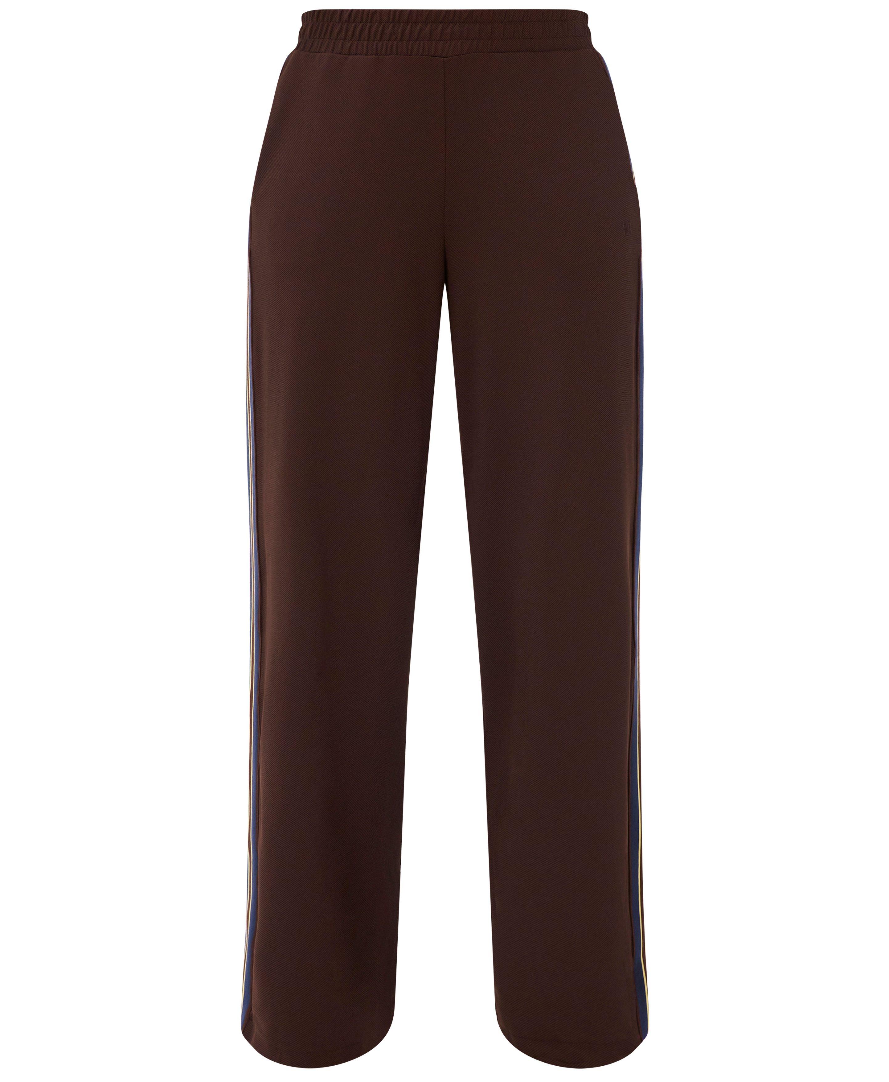 Lightweight Linear Striped Wide Leg Pants - Sable Brown