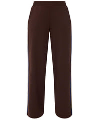 Lightweight Linear Striped Wide Leg Pants - Sable Brown