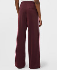 Revival Pintuck Side Stripe Wide Leg Pants - Merlot Red