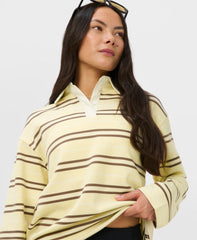 Rugby Shirt - ButterscotchYellow TaupeBrown Small Stripe