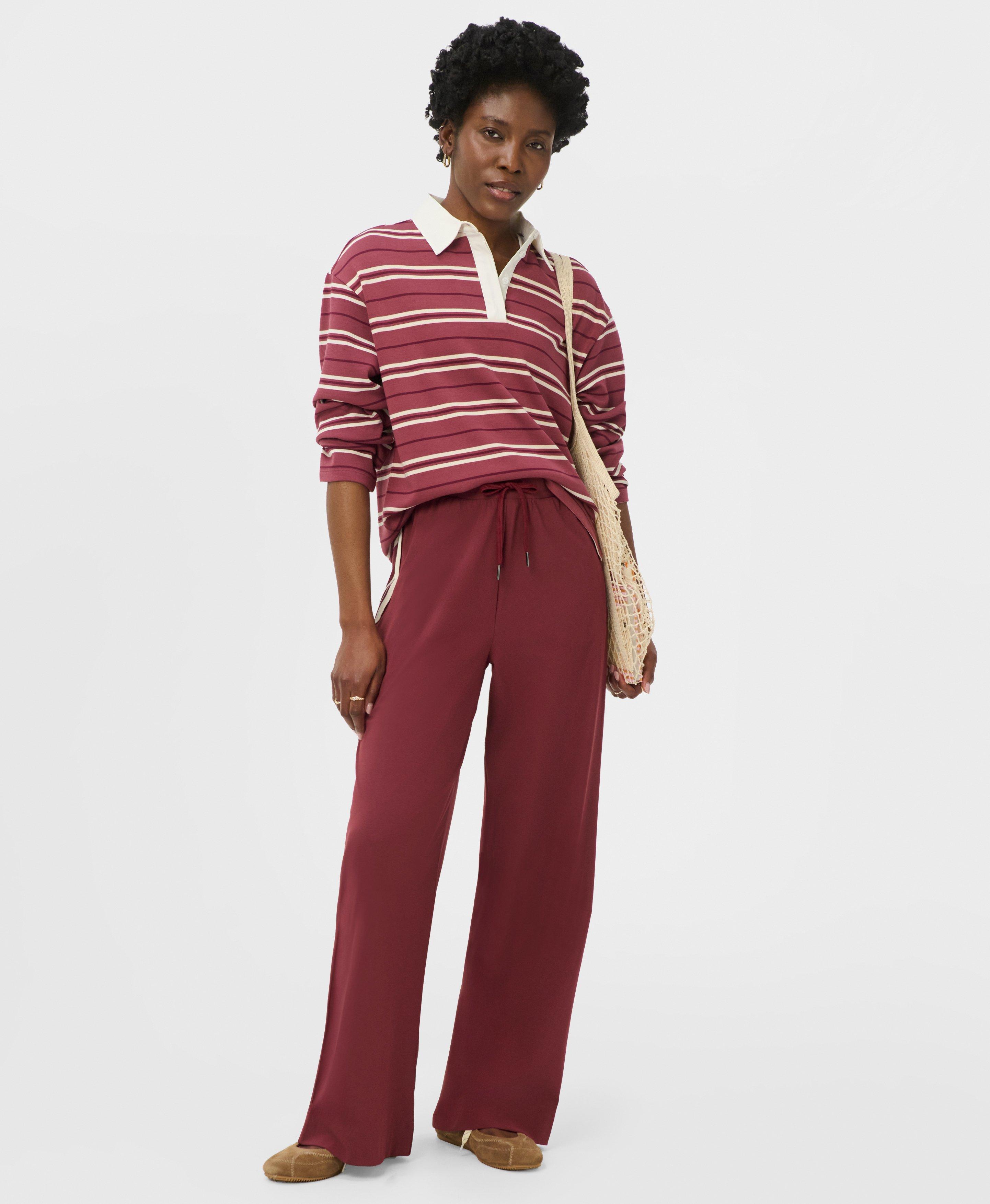 Rugby Shirt - MerlotRed SiennaPink Small Stripe