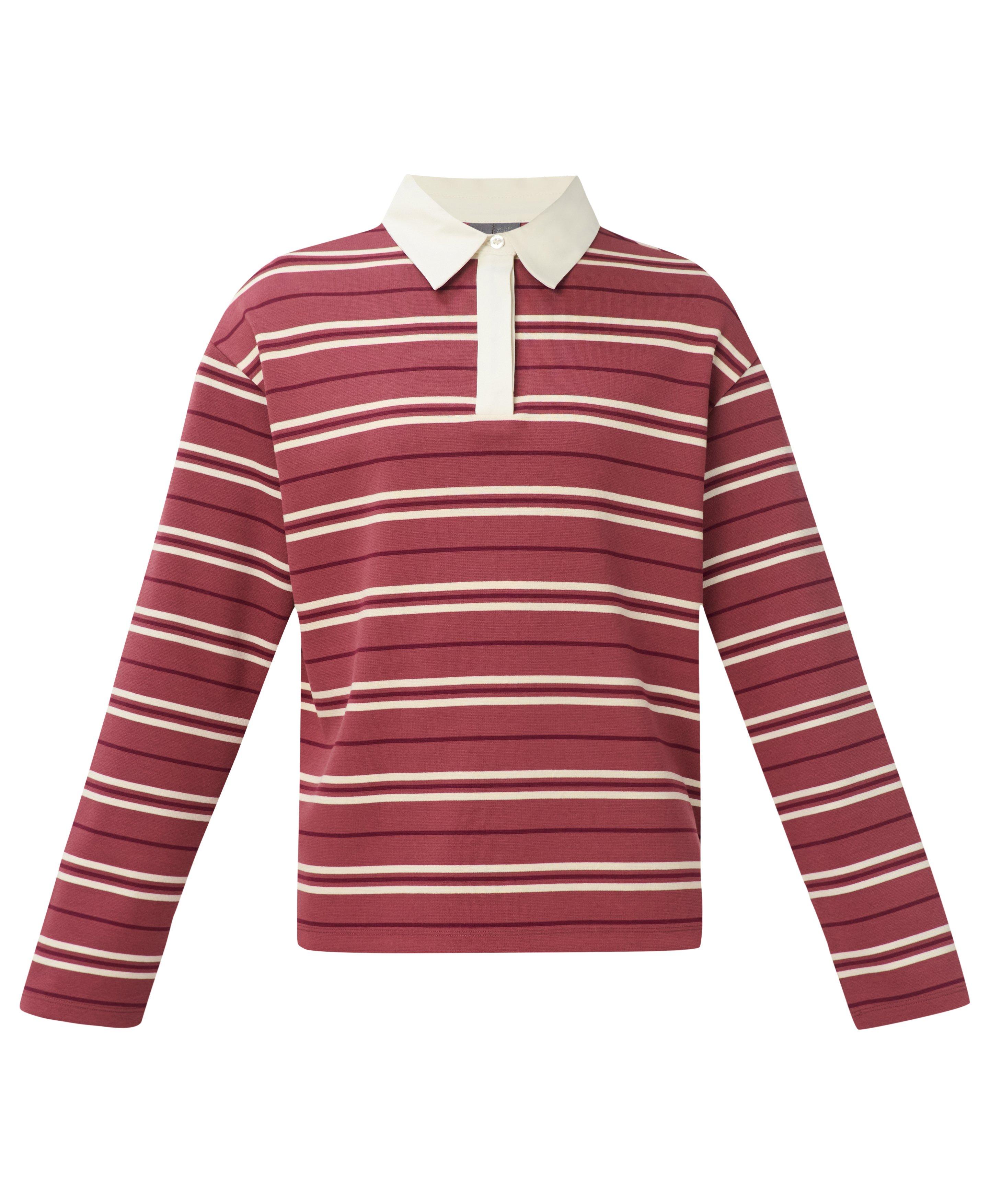 Rugby Shirt - MerlotRed SiennaPink Small Stripe