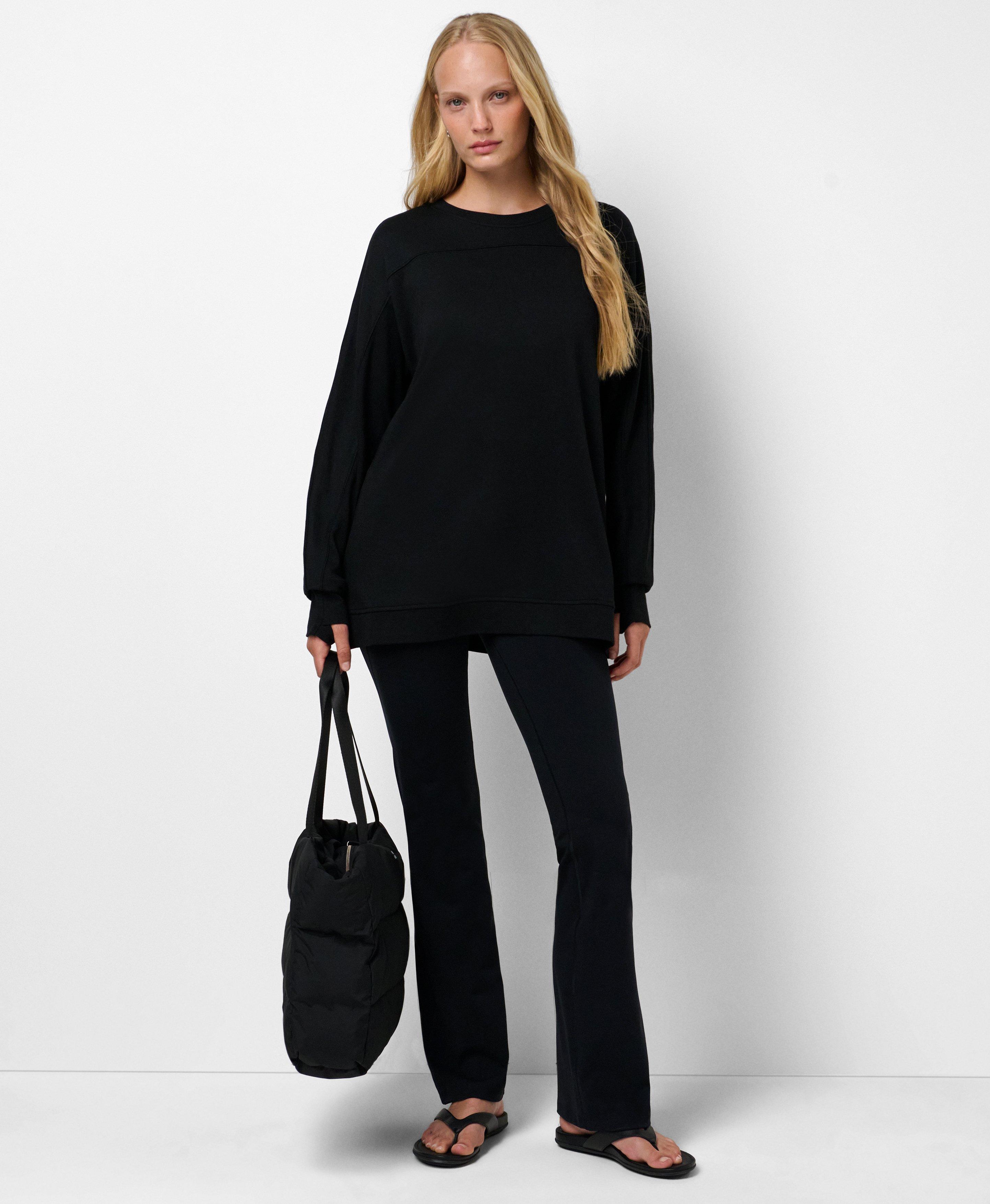 After Class Seam Detail Longline Sweatshirt - Black