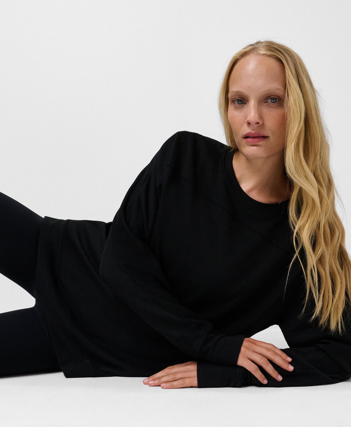 After Class Seam Detail Longline Sweatshirt - Black