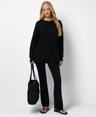 After Class Seam Detail Longline Sweatshirt - Black