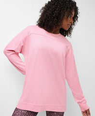 After Class Seam Detail Longline Sweatshirt - Deco Pink