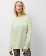 After Class Seam Detail Longline Sweatshirt - Pastel Green