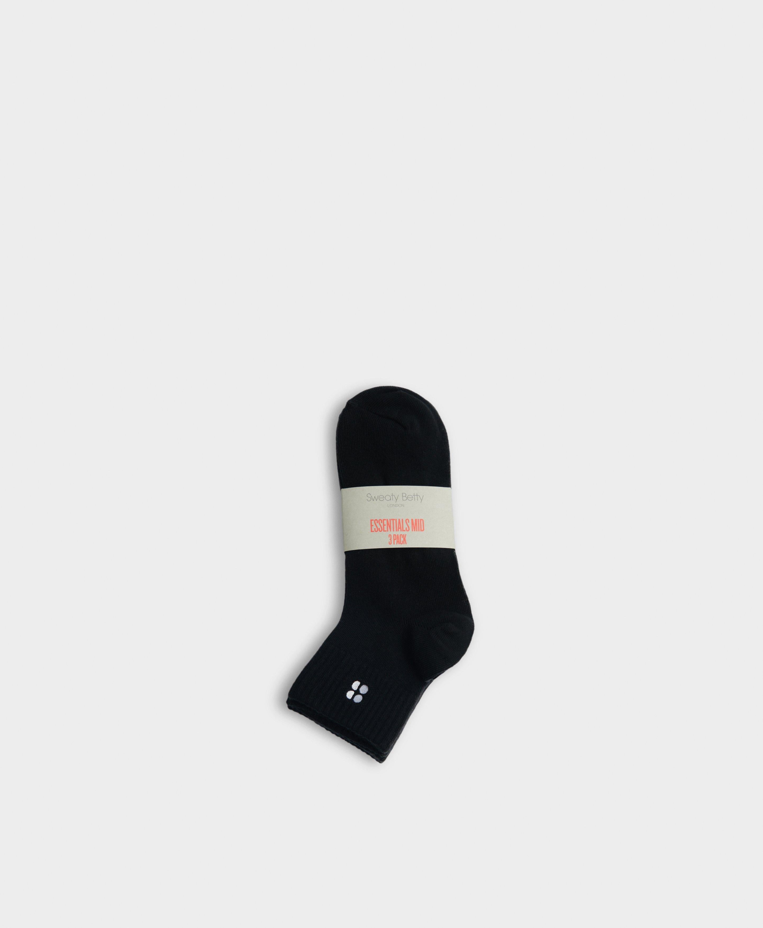 Essentials Mini Crew Socks 3 Pack - Black