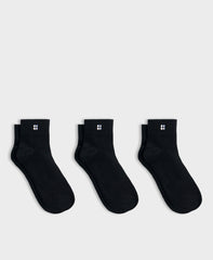 Essentials Mini Crew Socks 3 Pack - Black