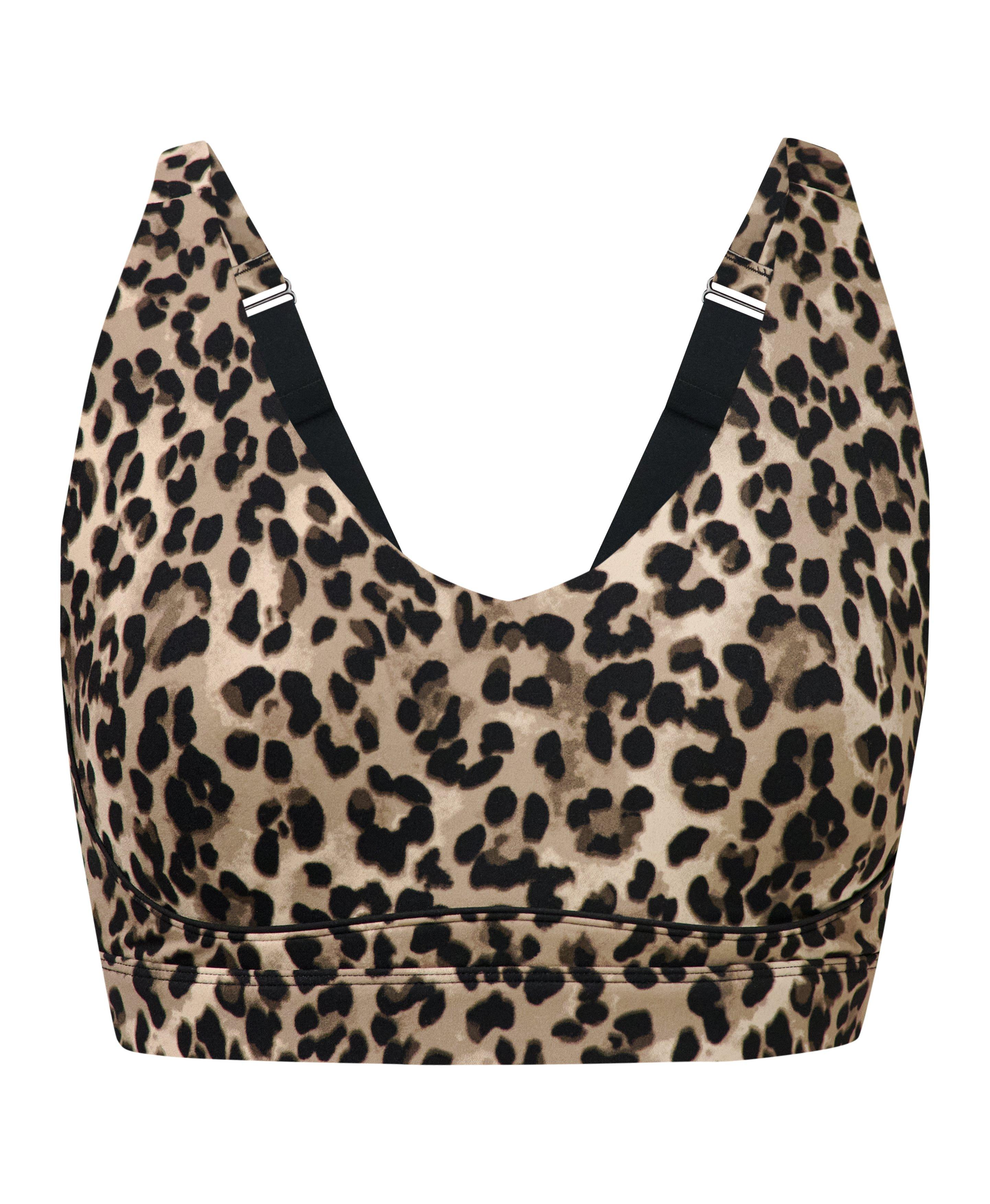 Power Pulse Sports Bra - Brown Ink Leopard Print