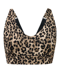 Power Pulse Sports Bra - Brown Ink Leopard Print