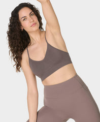 Soft Ribbed Bra - Taupe Brown