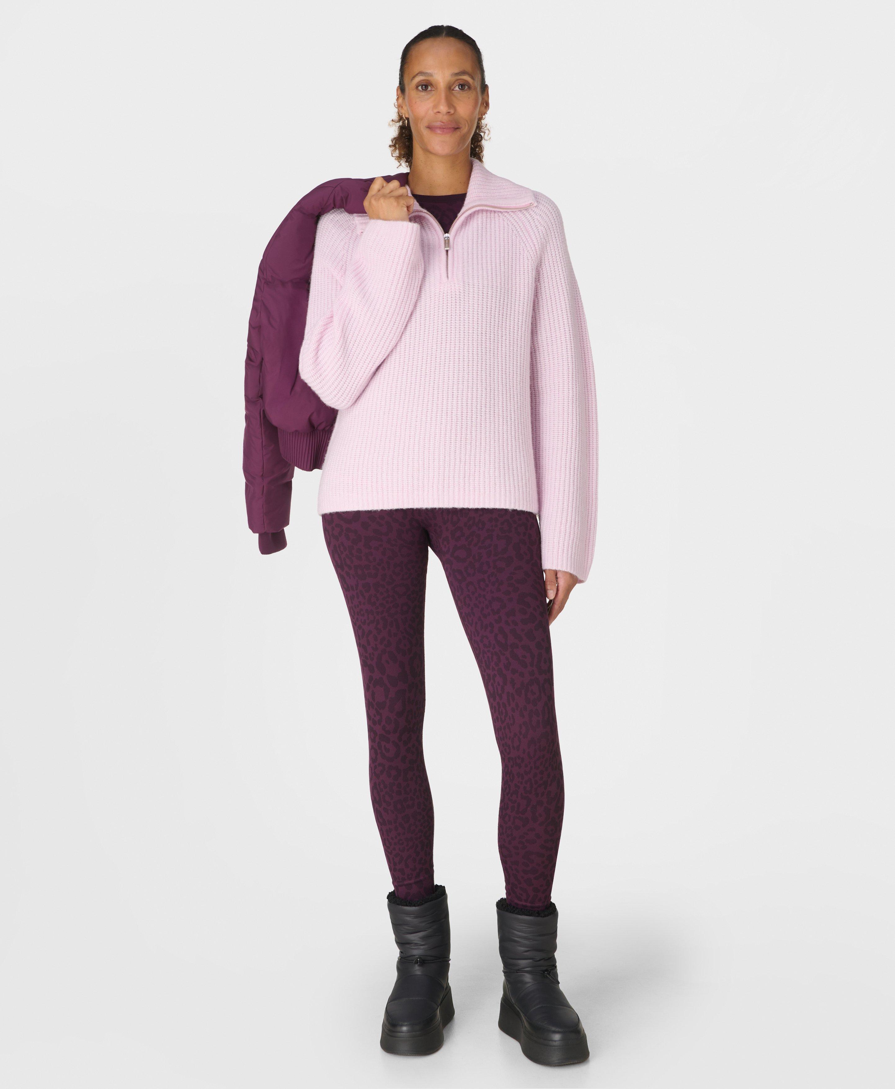 Animal Base Layer Pants - Purple Leo Jacquard - Full Length