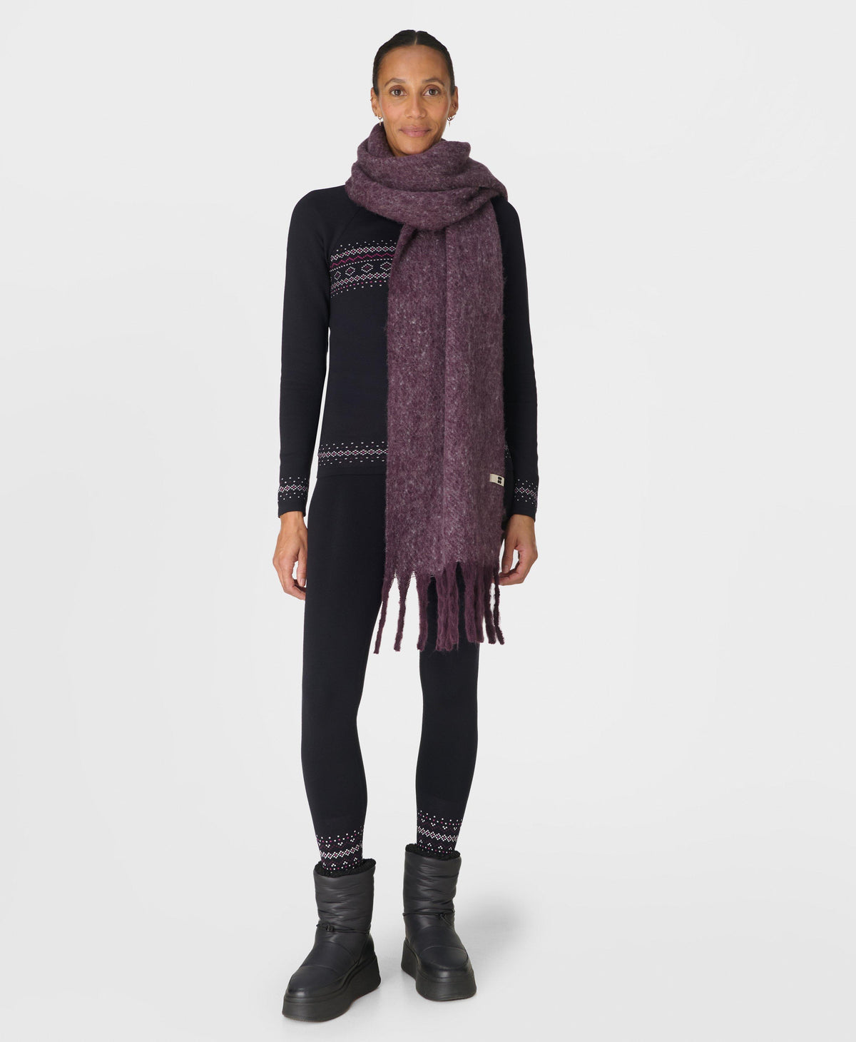 Fair Isle Novelty Base Layer Legging - Black Sb Ski Fairisle Jacquard - Full Length
