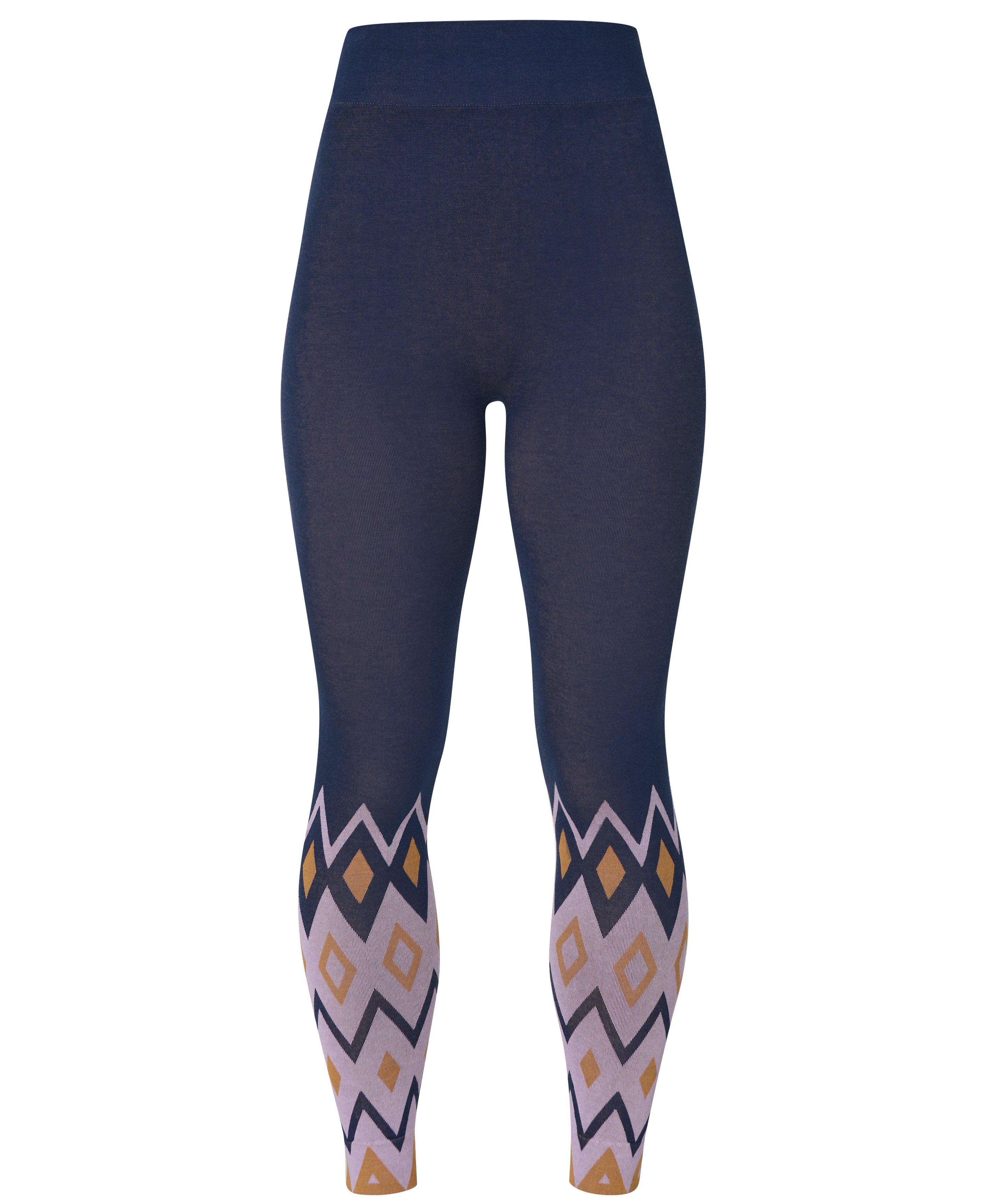 Modal Jacquard Base Layer Legging - Purple Geo Bottom Jacquard - Full Length
