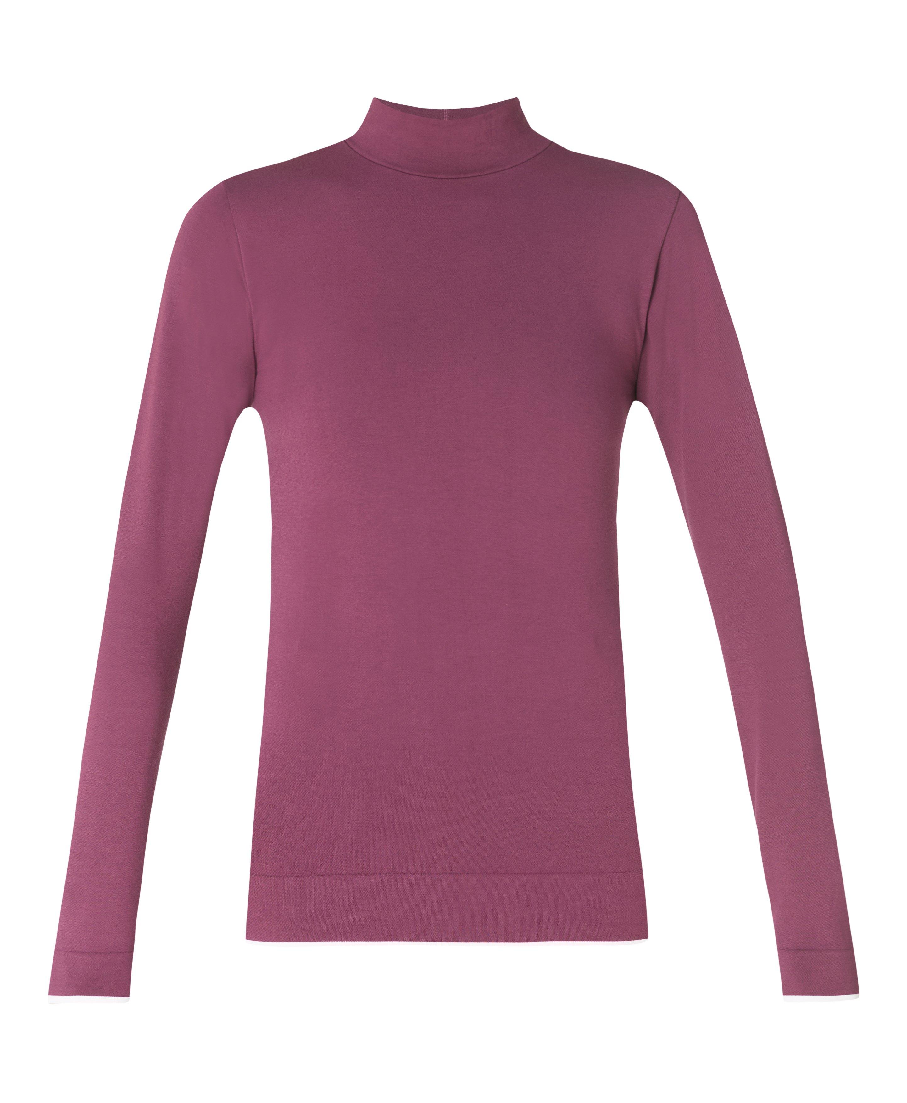 Modal High Neck Base Layer Tee - Plum Purple