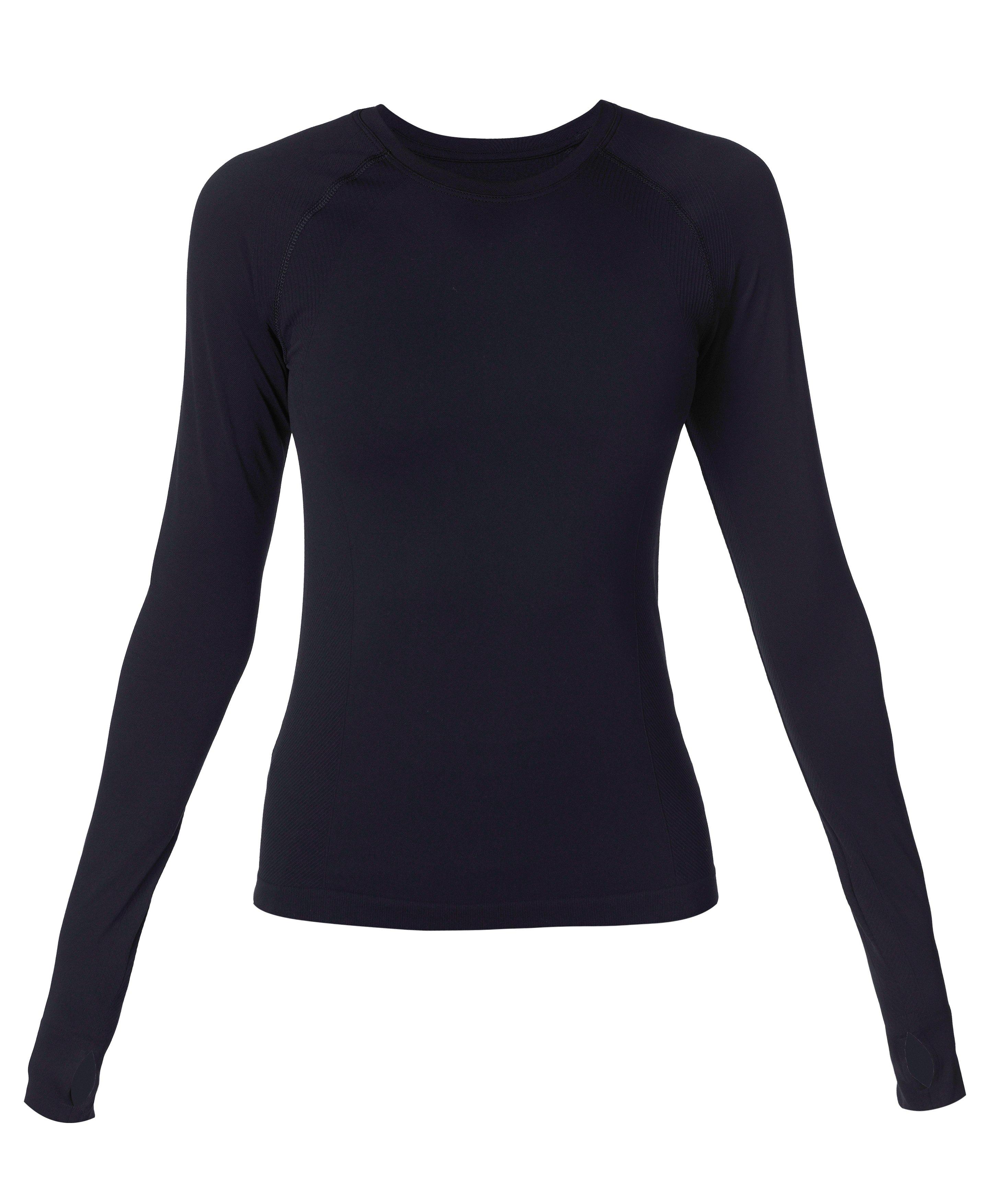 Athlete Seamless Workout Long Sleeve Top - Black
