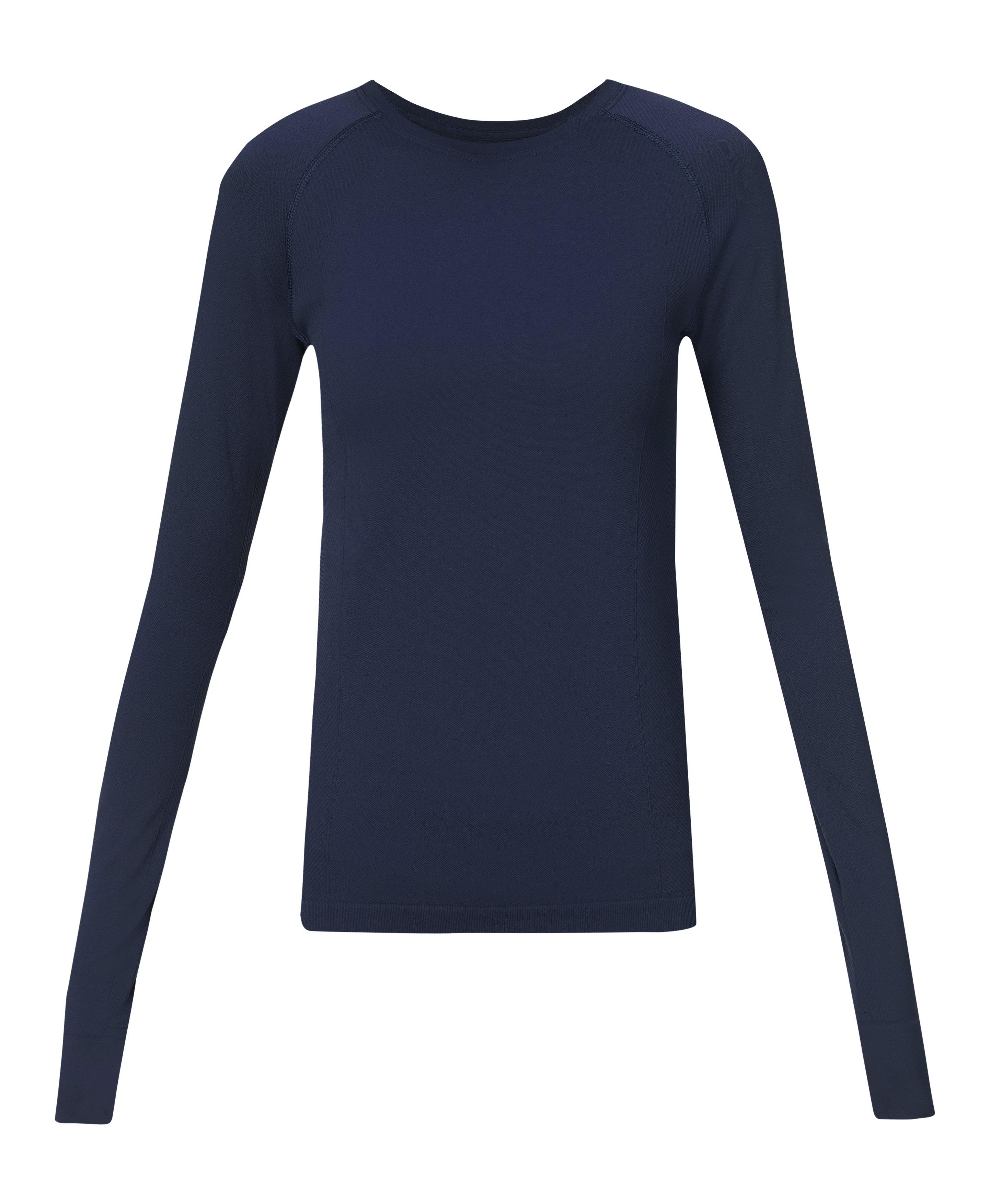 Athlete Seamless Workout Long Sleeve Top - Navy Blue