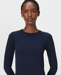 Athlete Seamless Workout Long Sleeve Top - Navy Blue