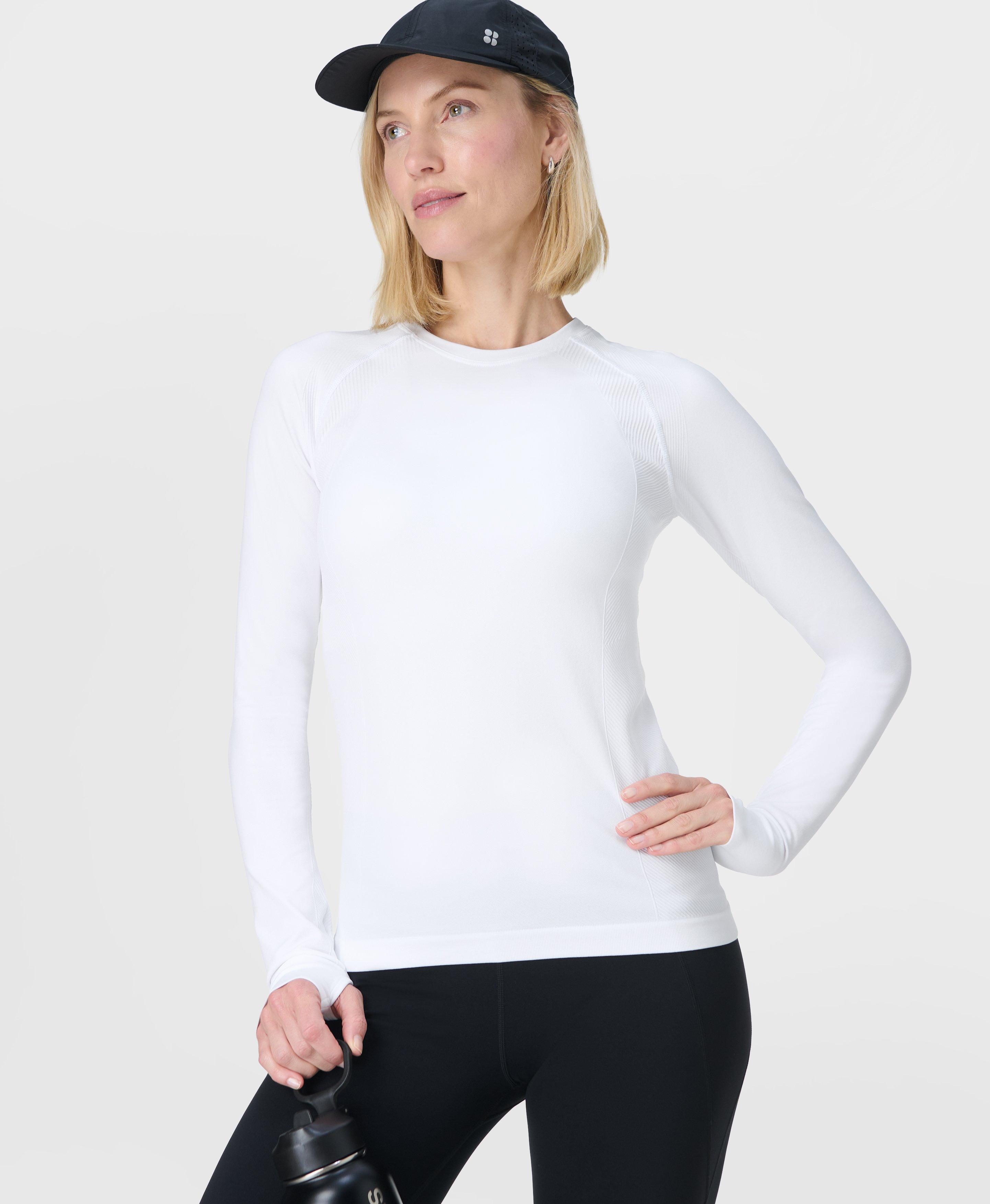 Athlete Seamless Workout Long Sleeve Top - White