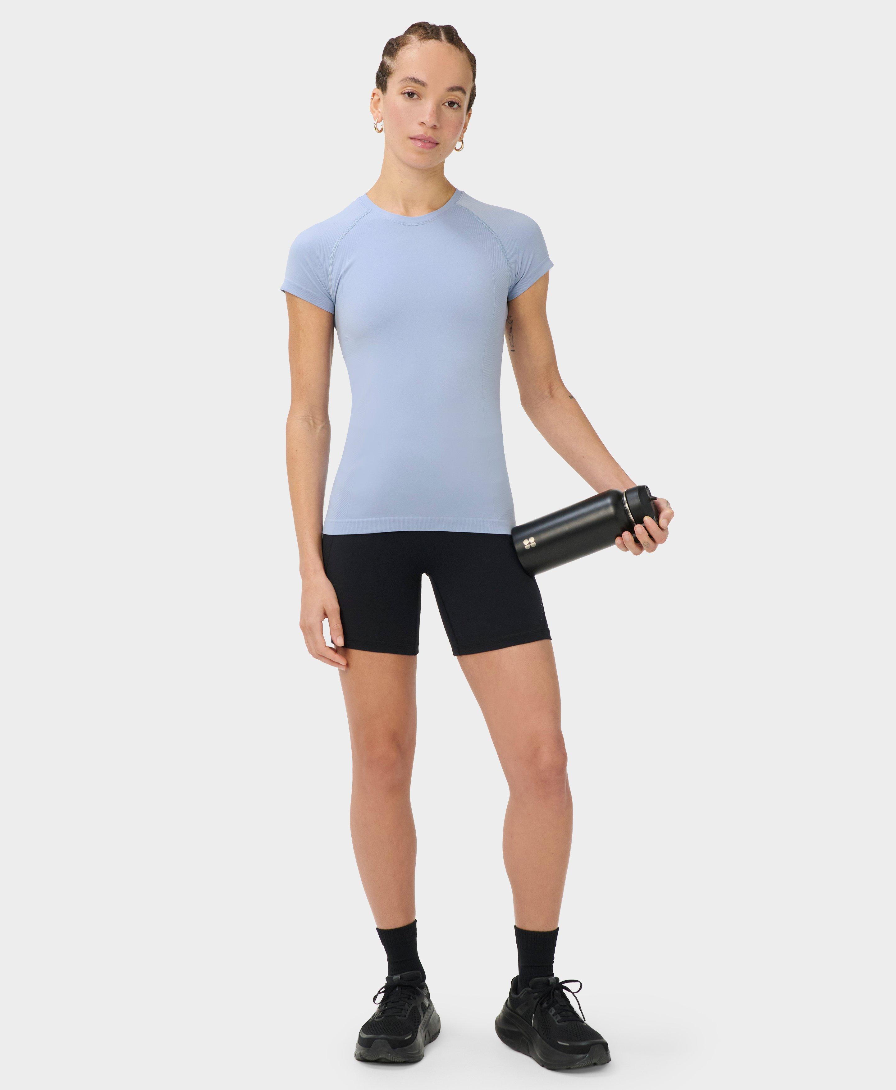 Athlete Seamless Workout Tee - Laguna Blue