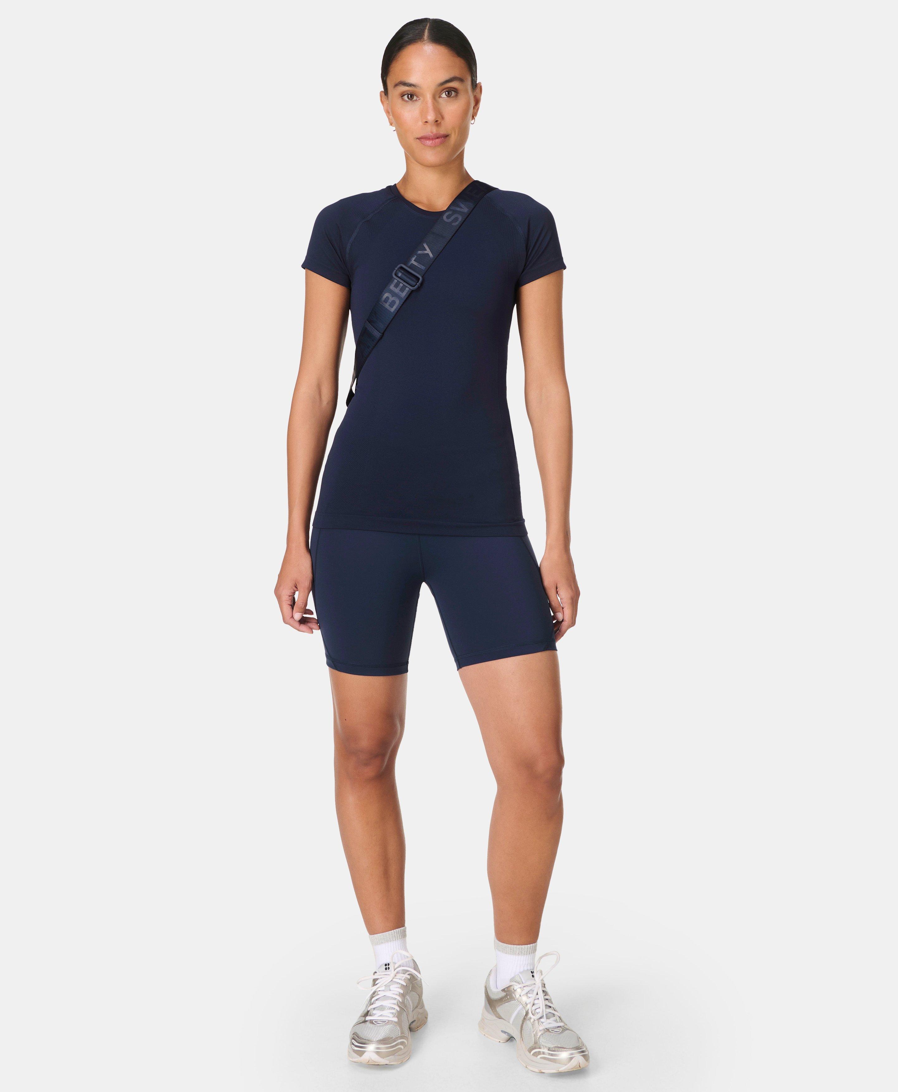 Athlete Seamless Workout Tee - Navy Blue