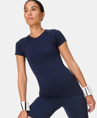 Athlete Seamless Workout Tee - Navy Blue