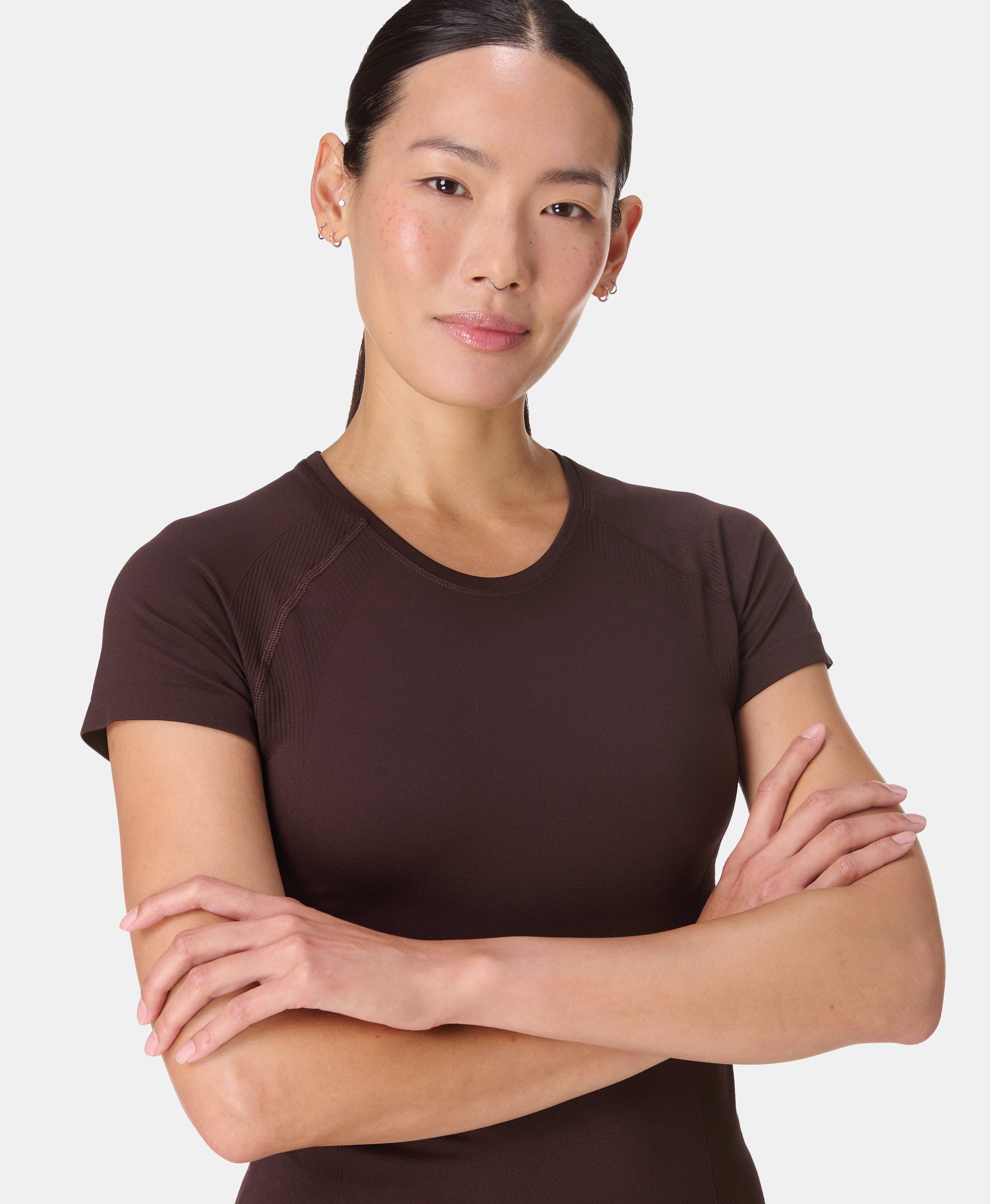 Athlete Seamless Workout Tee - Sable Brown