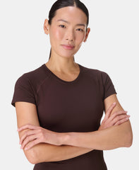 Athlete Seamless Workout Tee - Sable Brown