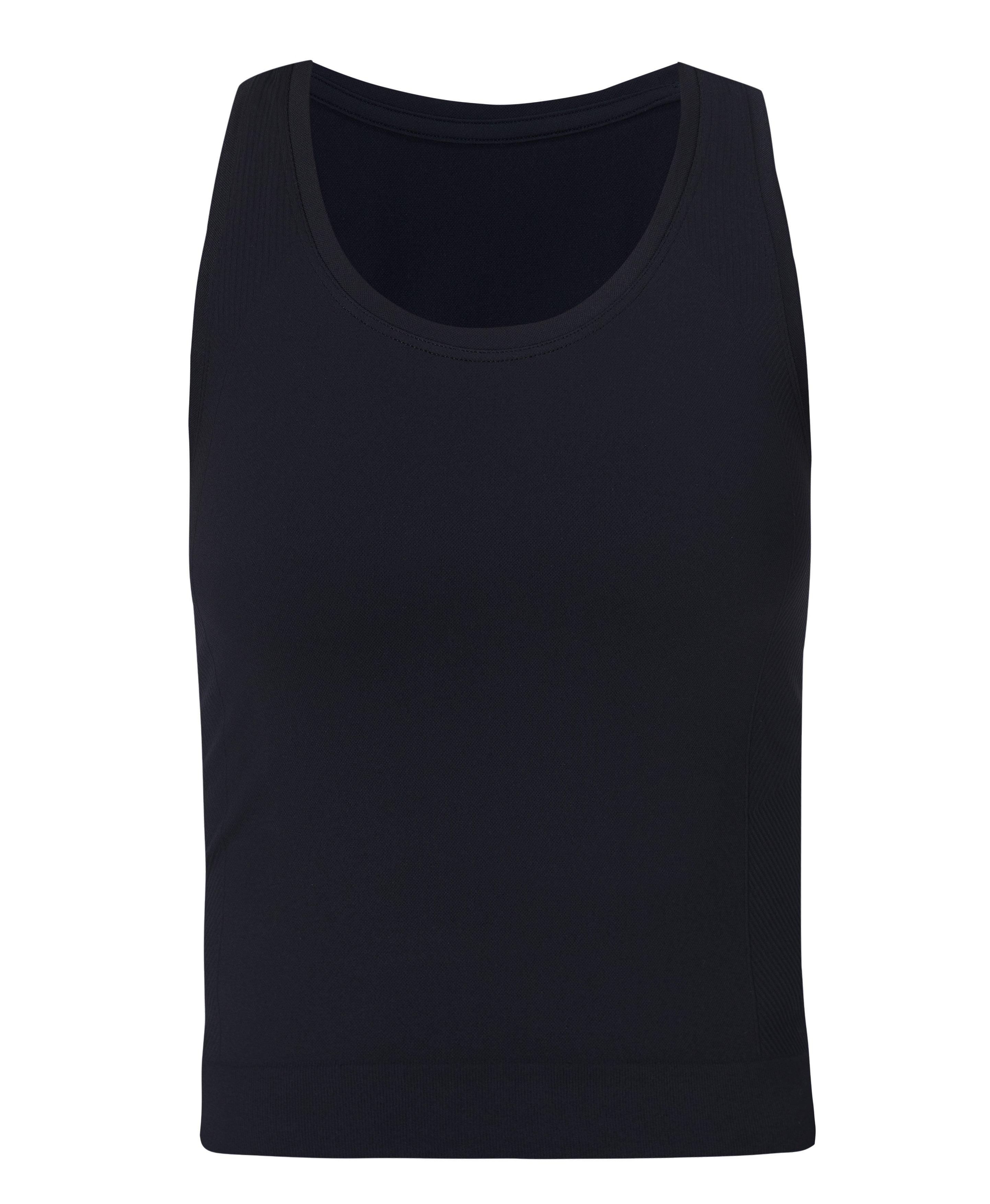 Athlete Crop Seamless Workout Tank - Black