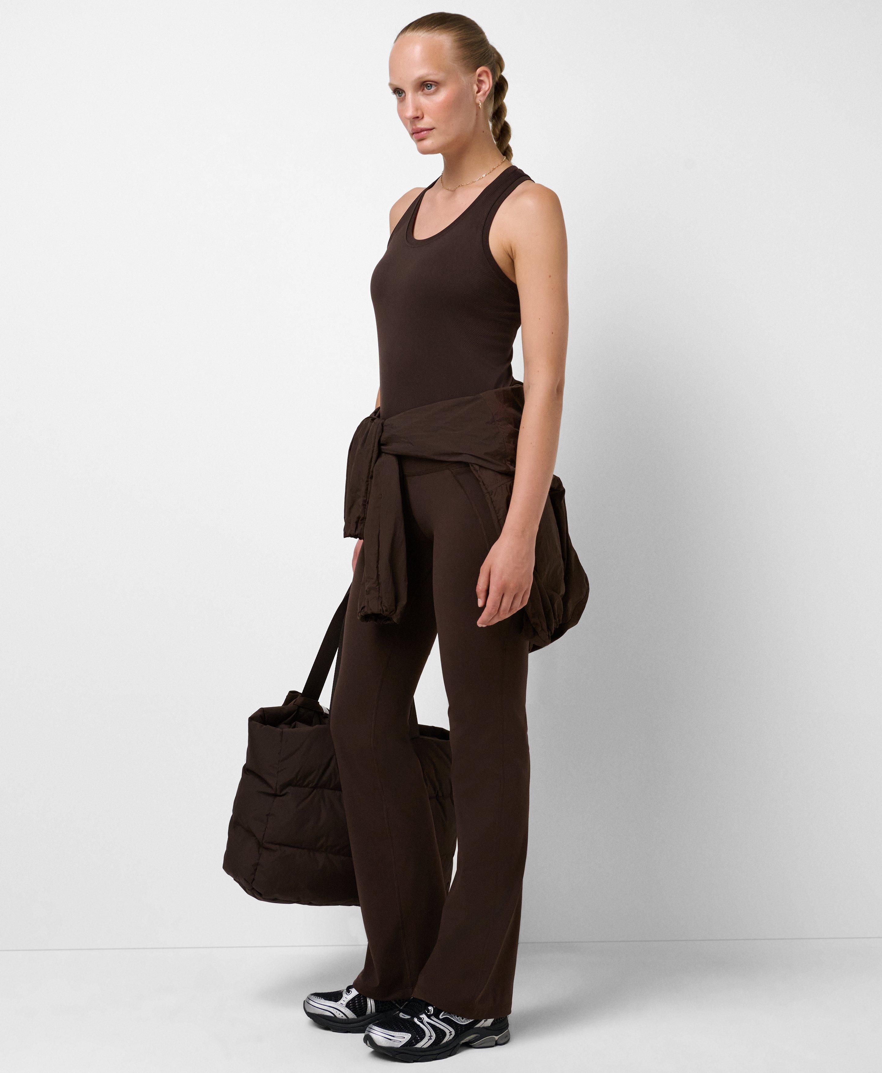 Athlete Crop Seamless Workout Tank - Espresso Brown