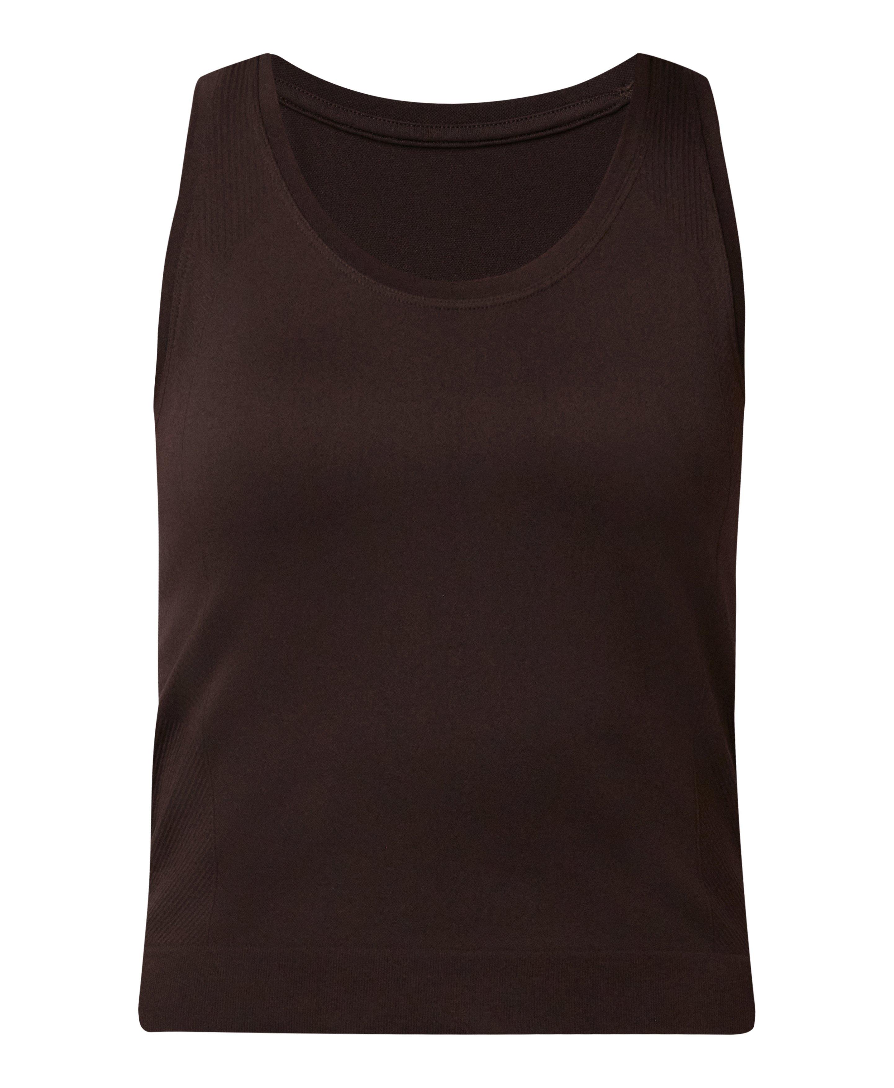 Athlete Crop Seamless Workout Tank - Espresso Brown